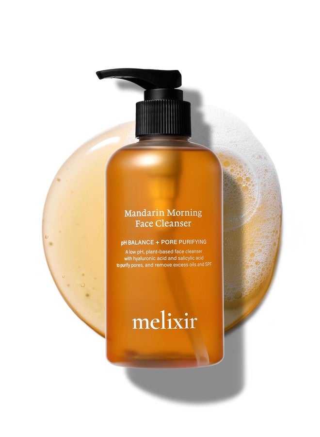 Melixir Mandarin Morning Face Cleanser, Gentle Non-Stripping Daily Cleanser for Dry Skin, Hydrating Hyaluronic Acid & BHA, Low pH Gel, Removes Excess Oil & SPF, Korean Skincare (8.4 fl.oz./250ml) - Image 1